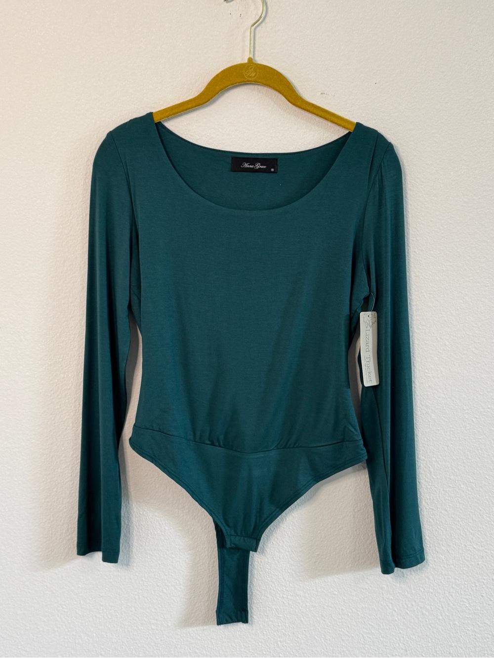 Anna Grace NWT Teal Long Sleeve Bodysuit Medium